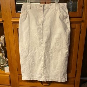 Full length white skirt